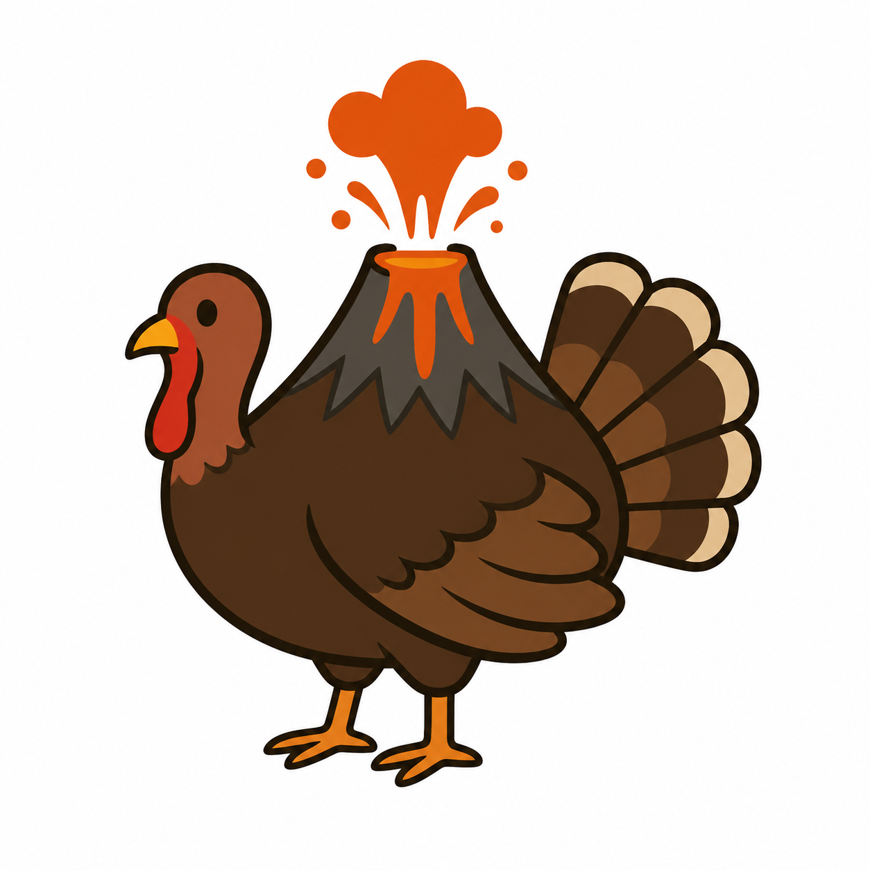 Turkey with a volcano on its back, the TurkeySci logo
